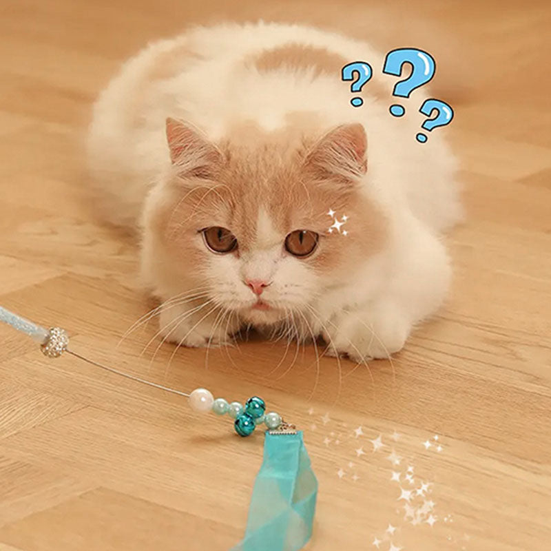 Cat Feather Teaser Toy with Bell – Interactive Cat Toy Set for Indoor Cats
