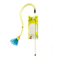 Interactive Cat Teaser Toy with Elastic Net and Bell – Feather Cat Toy for Indoor Cats