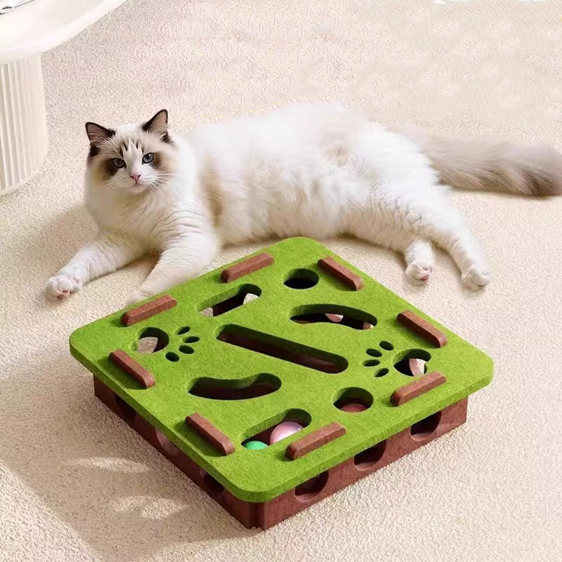 Cat Puzzle Maze Toy with Balls – Interactive Enrichment Toy for Indoor Cats