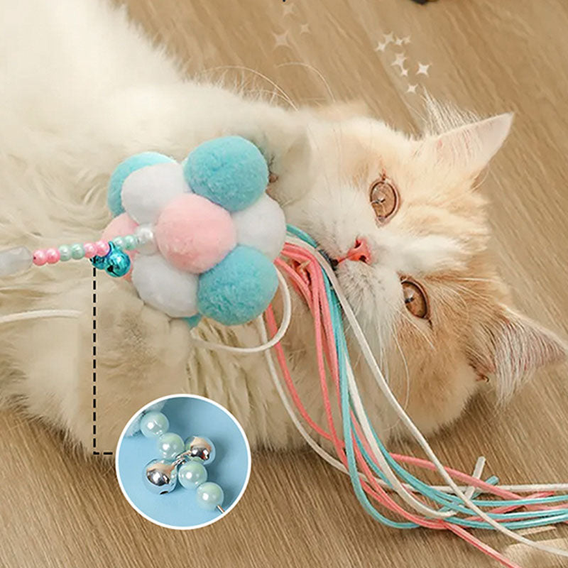 Cat Feather Teaser Toy with Bell – Interactive Cat Toy Set for Indoor Cats