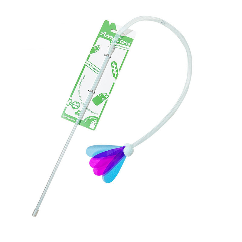 Interactive Cat Teaser Toy with Elastic Net and Bell – Feather Cat Toy for Indoor Cats