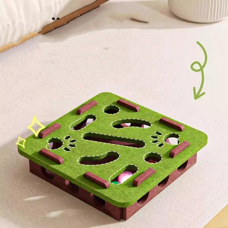 Cat Puzzle Maze Toy with Balls – Interactive Enrichment Toy for Indoor Cats