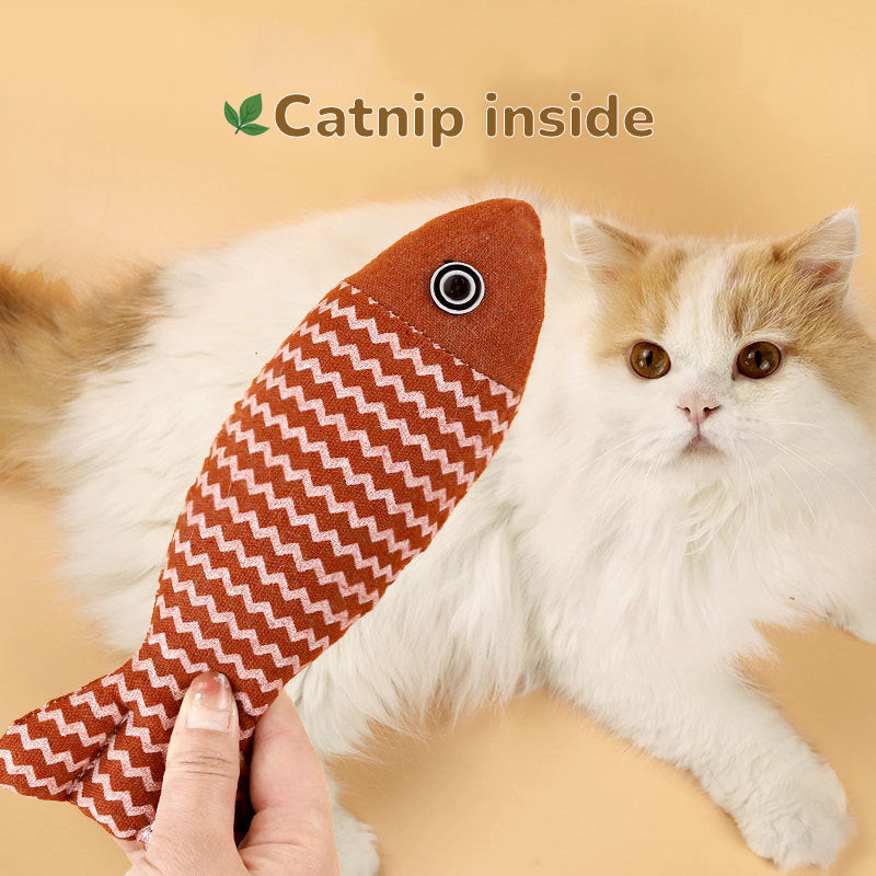Catnip Fish Toy for Cats – Soft Fabric Plush Toy for Indoor Cats