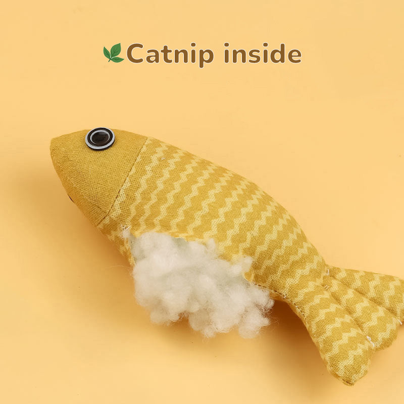 Catnip Fish Toy for Cats – Soft Fabric Plush Toy for Indoor Cats