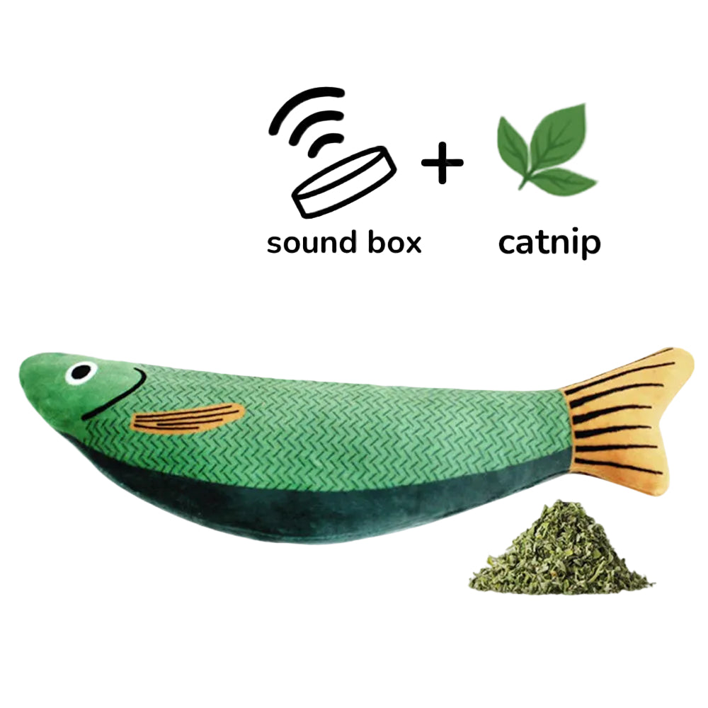 Cat Crinkle Fish Toy with Catnip – Interactive Toy for Indoor Cats