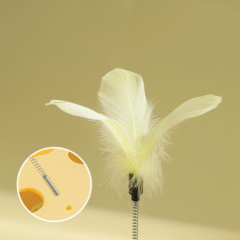 Cat Puzzle Toy with Scratcher – Interactive Cat Toy with Feather and Balls for Indoor Cats